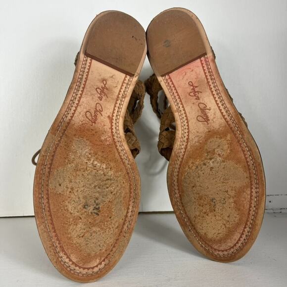 Arturo Chiang Sandals Womens 10M Brown Braided Suede Gladiator Cassie Lace-Up - Picture 9 of 10